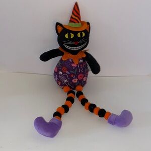 NWT Grinning Plush Vintage Stye 18” Door  Stopper Table Top Dangle Sitting Cat